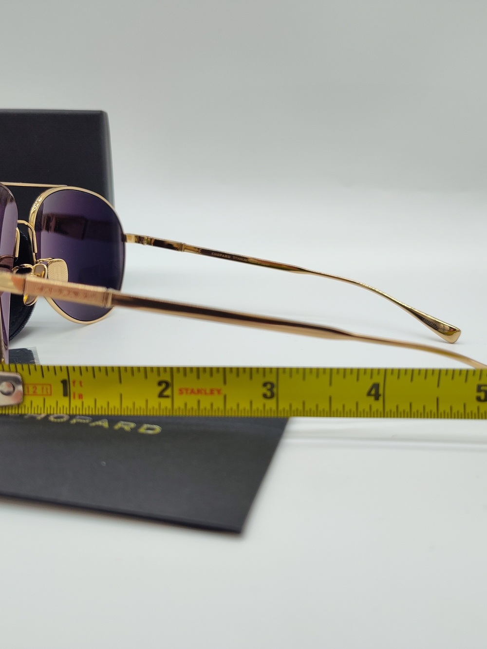 CHOPARD SCHD57M 300Z Titanium Gold Polarized Aviator Sunglasses 64mm Japan NIP - Picture 8 of 12